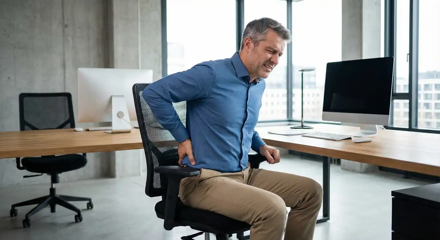 אילוסטרציה כאב גב במשרד